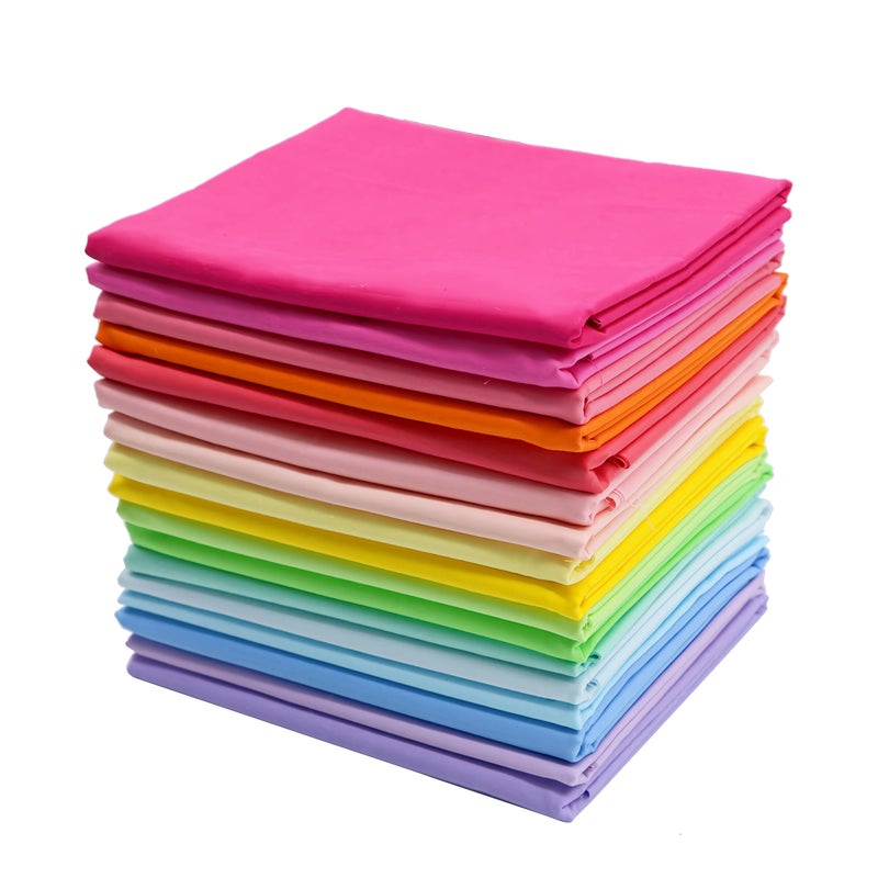 iNee Bright Solid Fat Quarters Quilting Fabric Bundles, 18 x 22 inches,(Bright Solids) - Image 1